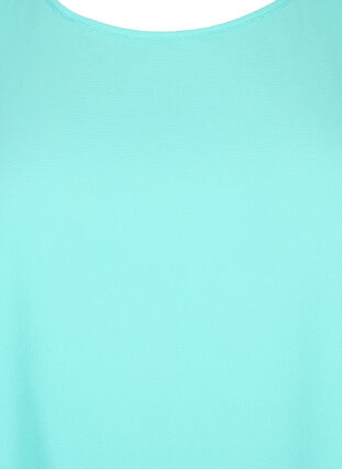 Topp med korta ärmar och rund halsringning, Turquoise, Packshot image number 2