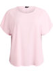 Blus med korta &auml;rmar och rund halsringning, Rosa, Packshot image number 0