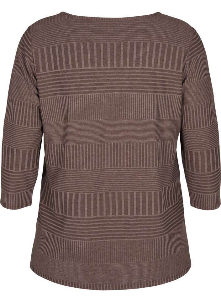 Blus med trekvartsärm och randigt mönster, Ch. Martini Mel., Packshot image number 1