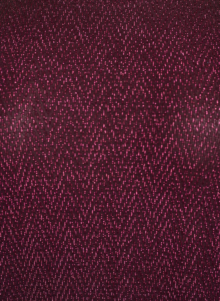 Blus med fiskbensm&ouml;nster och glittertr&aring;d, M&ouml;rk Bordeaux, Packshot image number 2