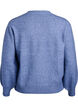 Stickad blus med knappdetalj, Bl&aring;, Packshot image number 1