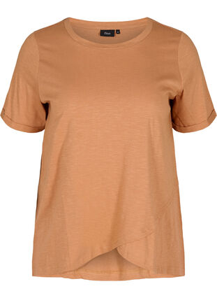 Kortärmad t-shirt i bomull, Pecan Brown, Packshot image number 0