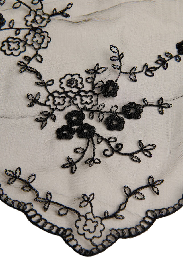 Trekantig spets&shy;sjal, Svart, Packshot image number 2