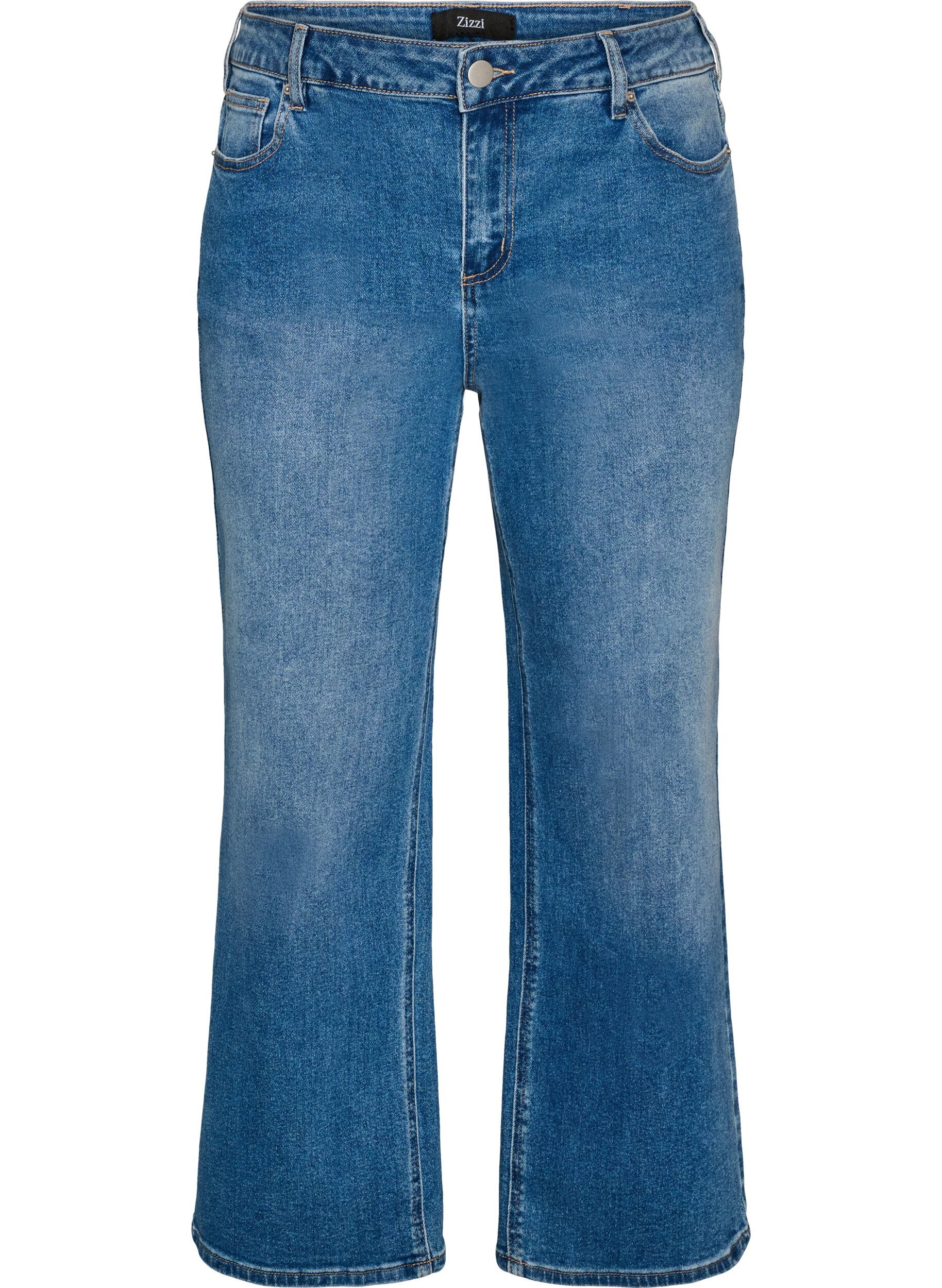 ZizziRaka jeans med en l&auml;tt sliten look, Bl&aring;, Packshot image number 0