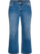 Raka jeans med en l&auml;tt sliten look, Bl&aring;, Packshot image number 0