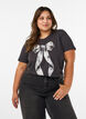 T-shirt i bomull med tryck framtill, Gr&aring;, Model image number 0