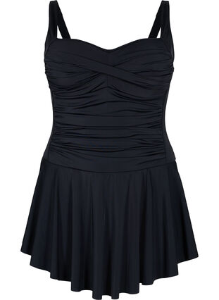 Badklänning med kjol, Black, Packshot image number 0