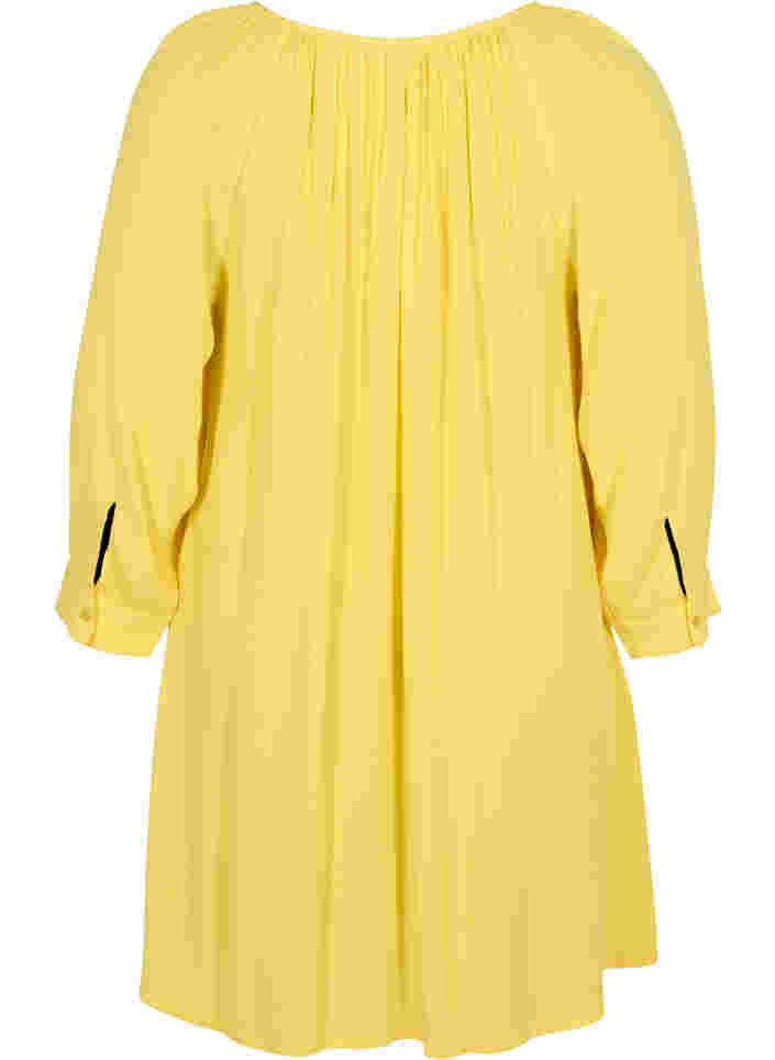 Viskostunika med 3/4 ärmar, Primrose Yellow, Packshot image number 1
