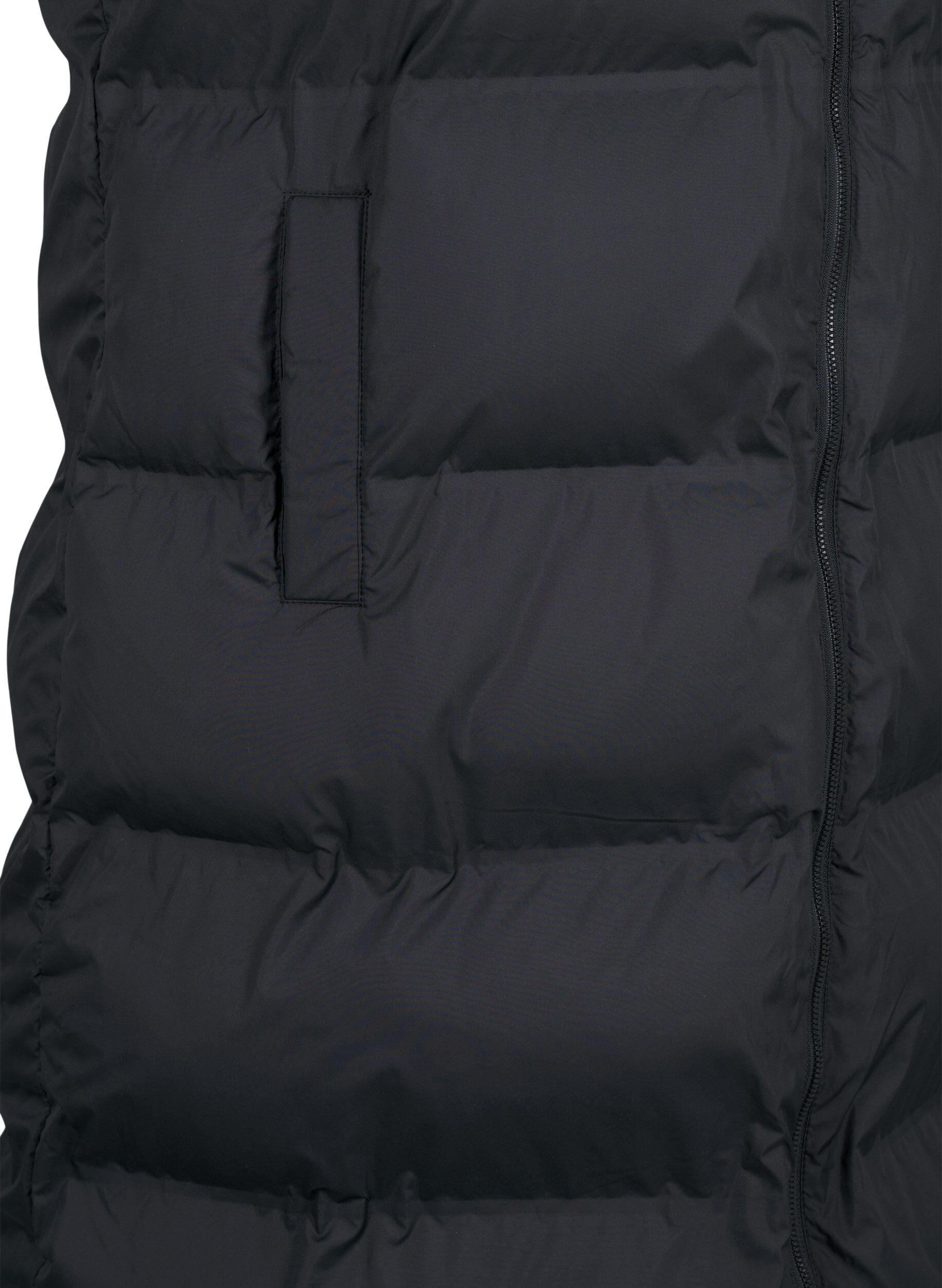 ZizziL&aring;ng v&auml;st med fickor och tv&aring;v&auml;gsdragkedja, Svart, Packshot image number 3