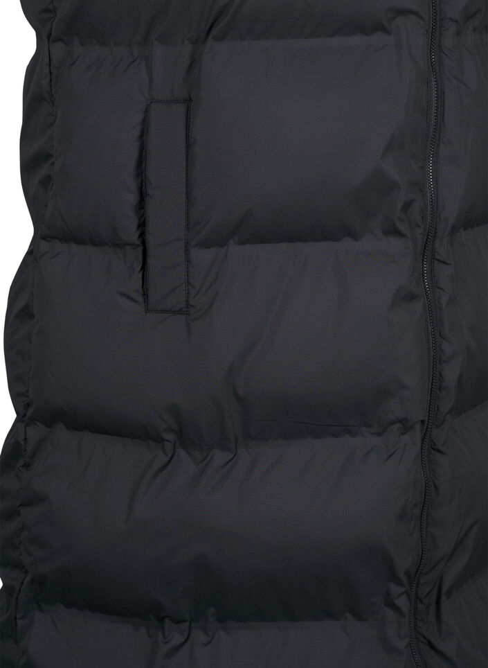 L&aring;ng v&auml;st med fickor och tv&aring;v&auml;gsdragkedja, Svart, Packshot image number 3