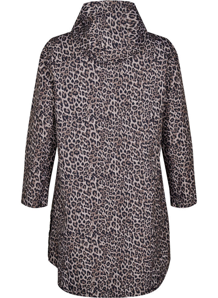 Regnkappa med fickor och huva, Brun, Packshot image number 1