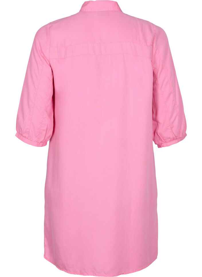 Lång skjorta i 100% lyocell (TENCEL™) med 3/4-ärmar, Rosebloom, Packshot image number 1