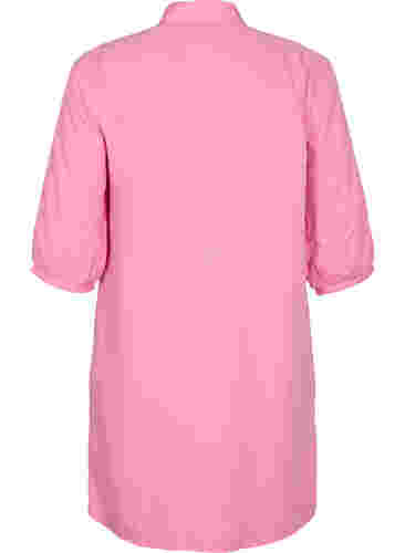 Lång skjorta i 100% lyocell (TENCEL™) med 3/4-ärmar, Rosebloom, Packshot image number 1