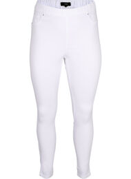 Jeggings med h&ouml;g midja, Vit