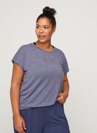 Tränings t-shirt med textprint, Odysses Gray, Model image number 0