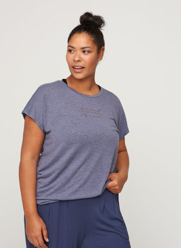Tränings t-shirt med textprint, Odysses Gray, Model image number 0