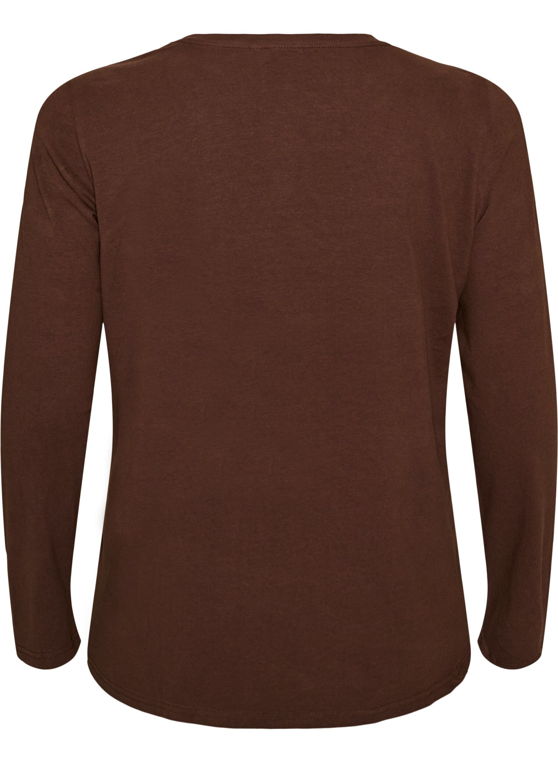 ZizziBaslinne i jersey med l&aring;nga &auml;rmar, Brun, Packshot image number 1