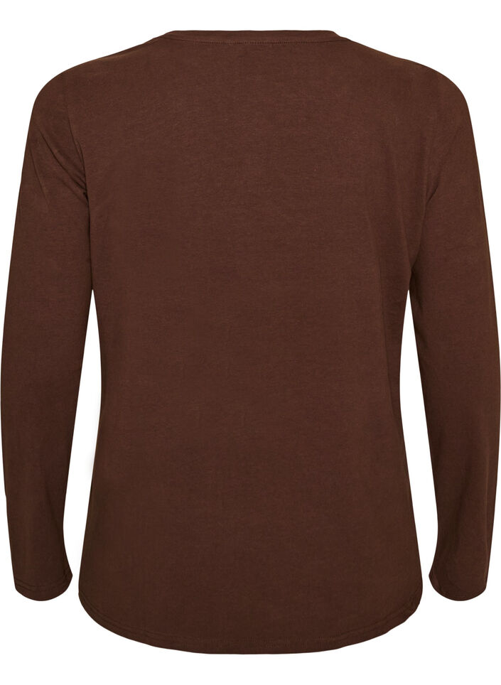 Baslinne i jersey med l&aring;nga &auml;rmar, Brun, Packshot image number 1