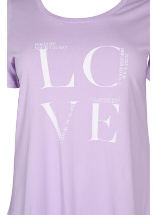 T-shirt i bomull med texttryck, Lavendula LOVE, Packshot image number 2