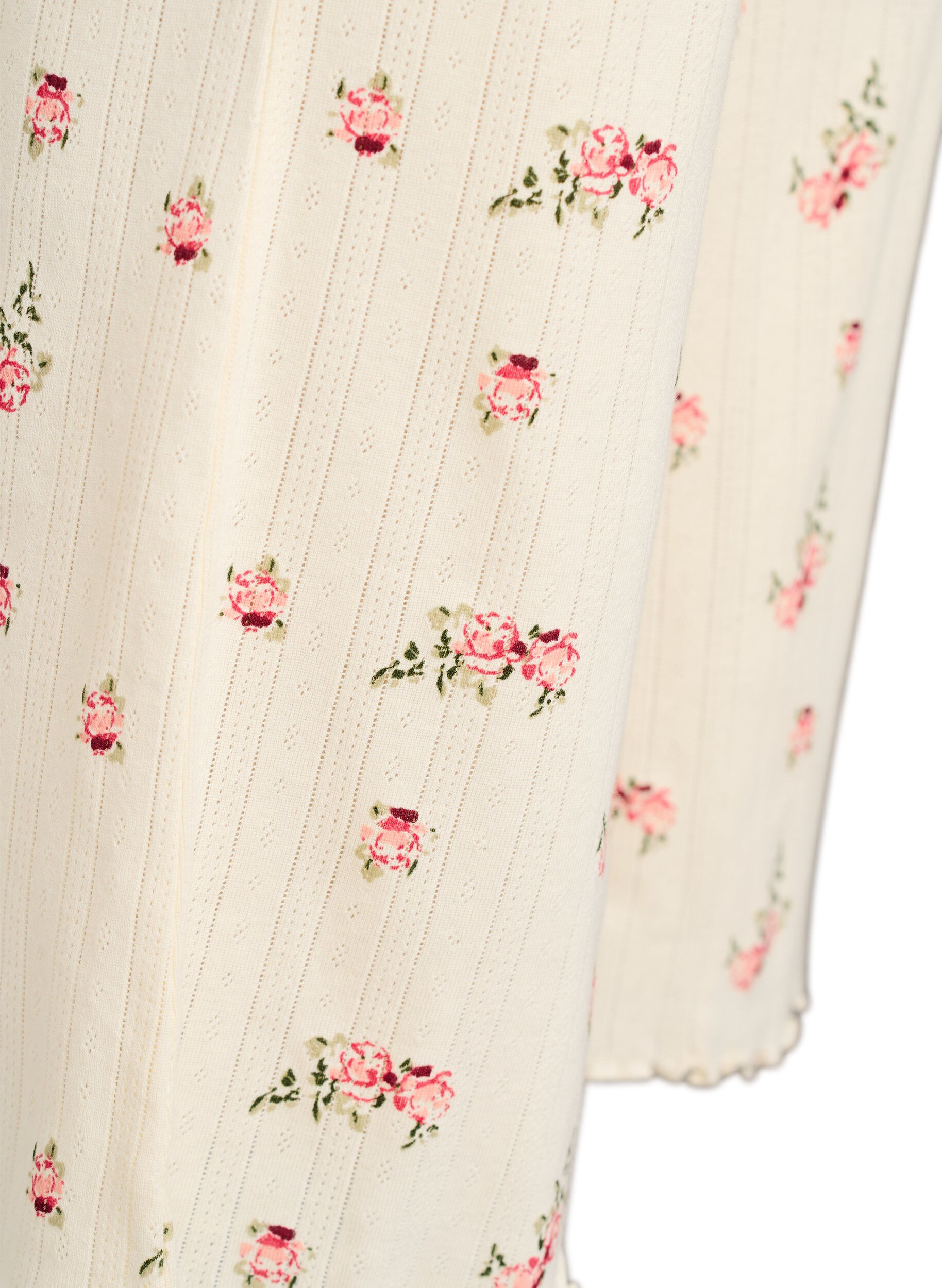 Zizzi Pyjamasbyxor i ekologisk bomull med strukturerat m&ouml;nster, Vanilla, Packshot image number 2