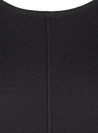 Långärmad stickad klänning med a-form, Black, Packshot image number 2