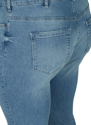 Extra slim Sanna jeans med slitna detaljer, Light blue denim, Packshot image number 3