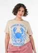 T-shirt i bomull med tryck, Beige, Model image number 0