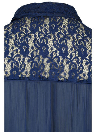 Lång skjorta med spetsdetaljer, Evening Blue, Packshot image number 3