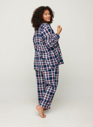 Rutiga pyjamasbyxor i bomull, Navy Comb Check, Model image number 0