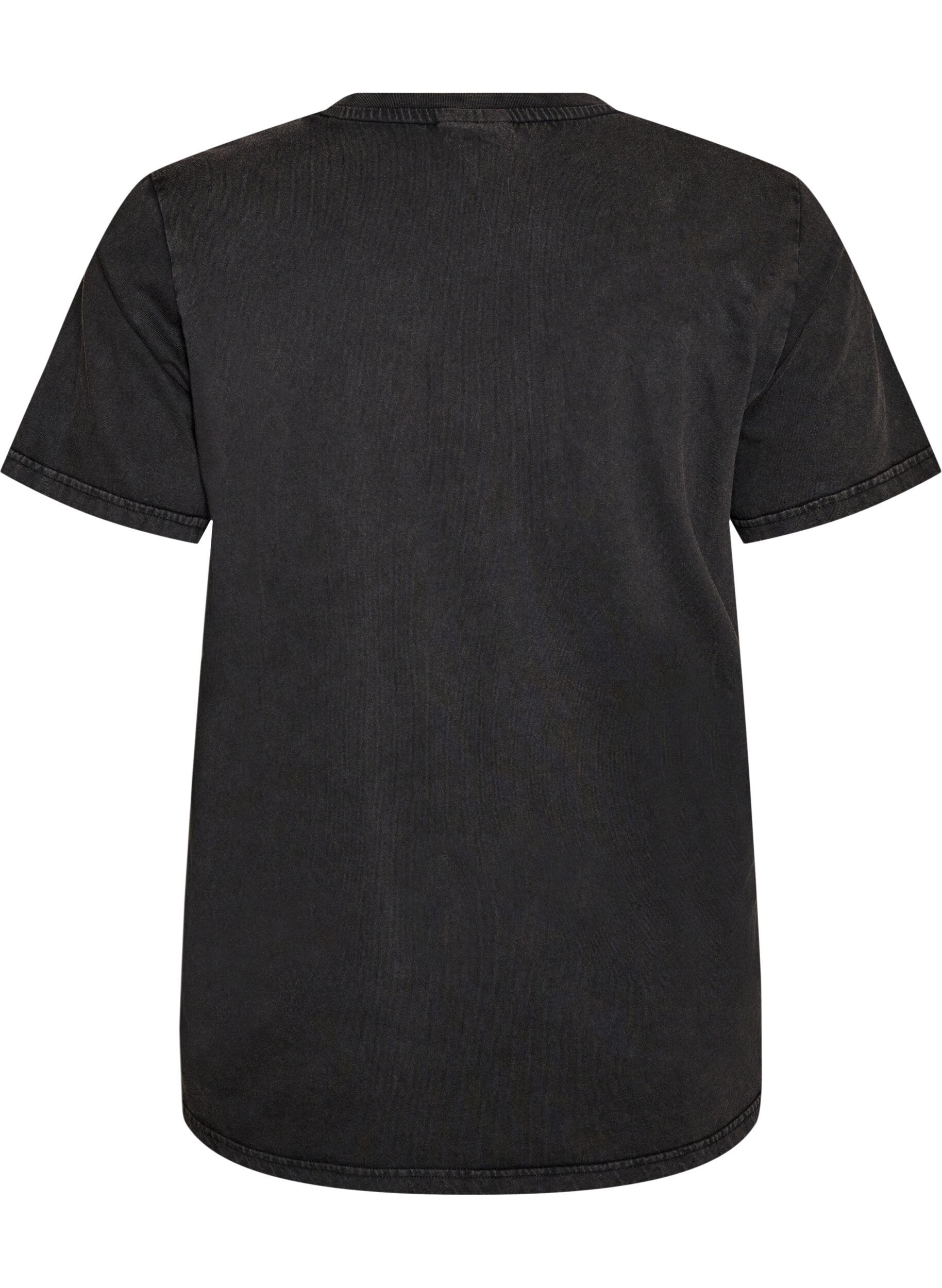 ZizziT-shirt i ekologisk bomull med grafiskt tryck, Gr&aring;, Packshot image number 1