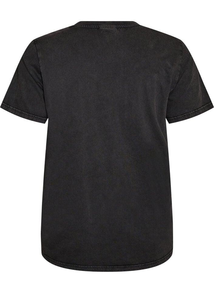 T-shirt i ekologisk bomull med grafiskt tryck, Gr&aring;, Packshot image number 1