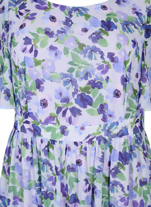 Blommig klänning med korta ärmar, Xenon B. Flower AOP, Packshot image number 2