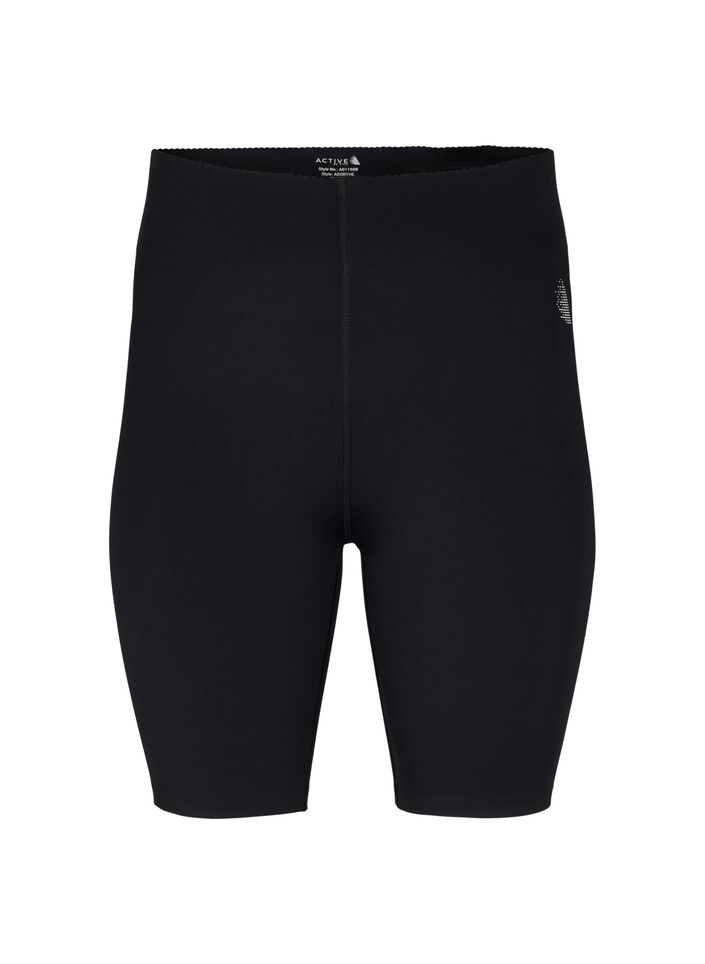 Tight åtsittande träningsshorts med ficka, Black, Packshot image number 0