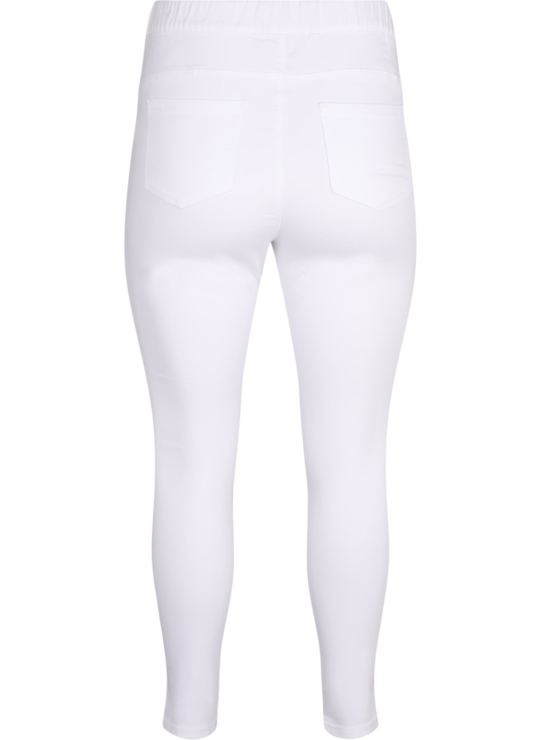 Zizzi Jeggings med h&ouml;g midja, Vit, Packshot image number 1