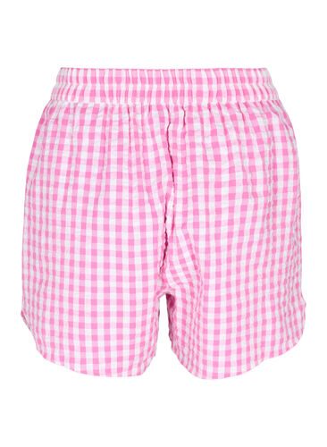 Rutiga pyjamashorts i bomull, Pink Check, Packshot image number 1