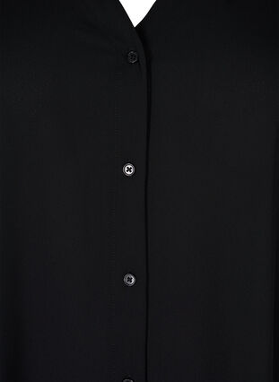 V-ringad skjorta med långa ärmar, Black, Packshot image number 2