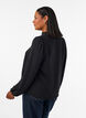 Blus med v-ringning och virkat band, Svart, Model image number 2