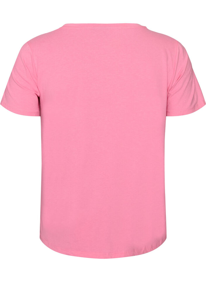 Enf&auml;rgad t-shirt i bomull, Rosa, Packshot image number 1