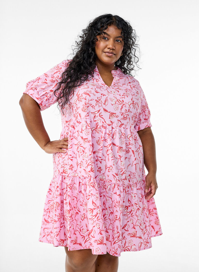 Kort a-linjeformad kl&auml;nning, Lila, Model image number 0