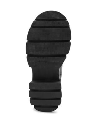 Elastiskt läderstövel med bred passform och lång skaft, Black, Packshot image number 3