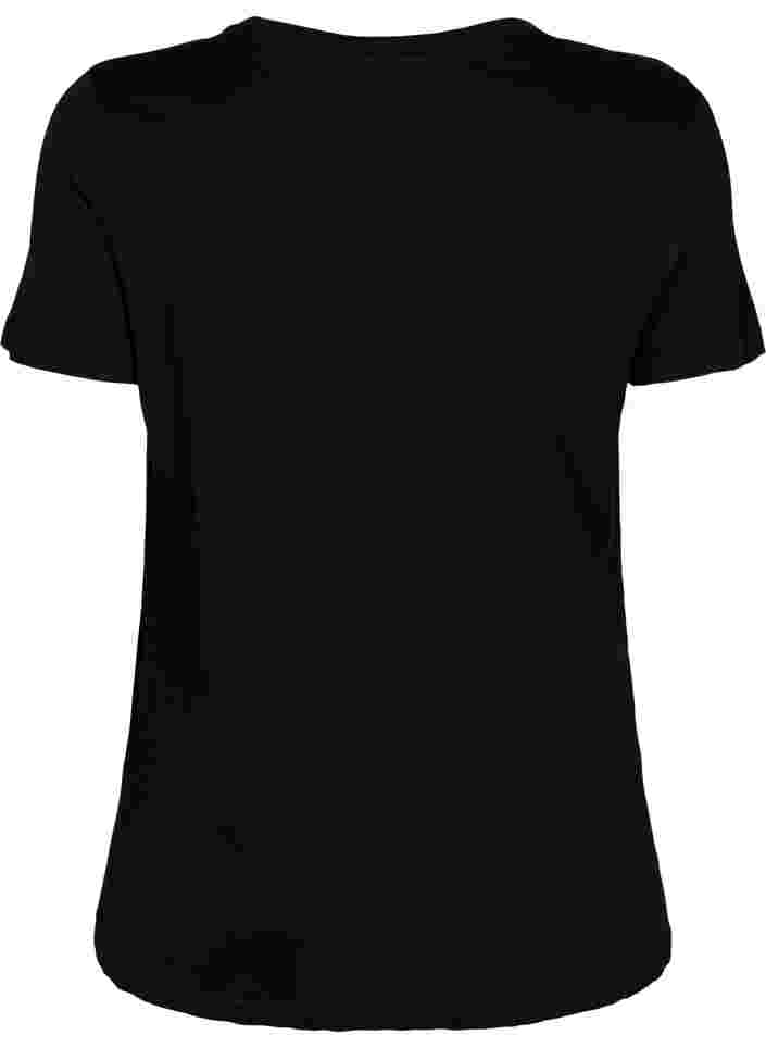  T-shirt till träning med print, Black w. stripe A, Packshot image number 1