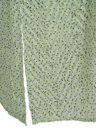 Prickig skjortklänning med 3/4 ärmar och slits, Seagrass Dot, Packshot image number 3