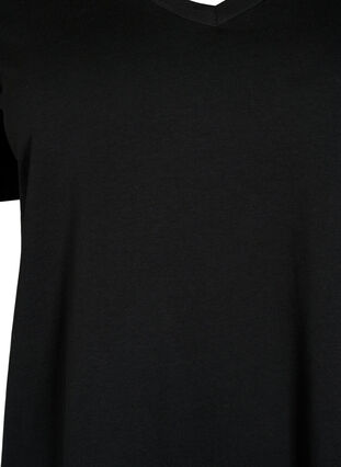 T-shirt i 2-pack med v-hals, Bright White / Black, Packshot image number 3