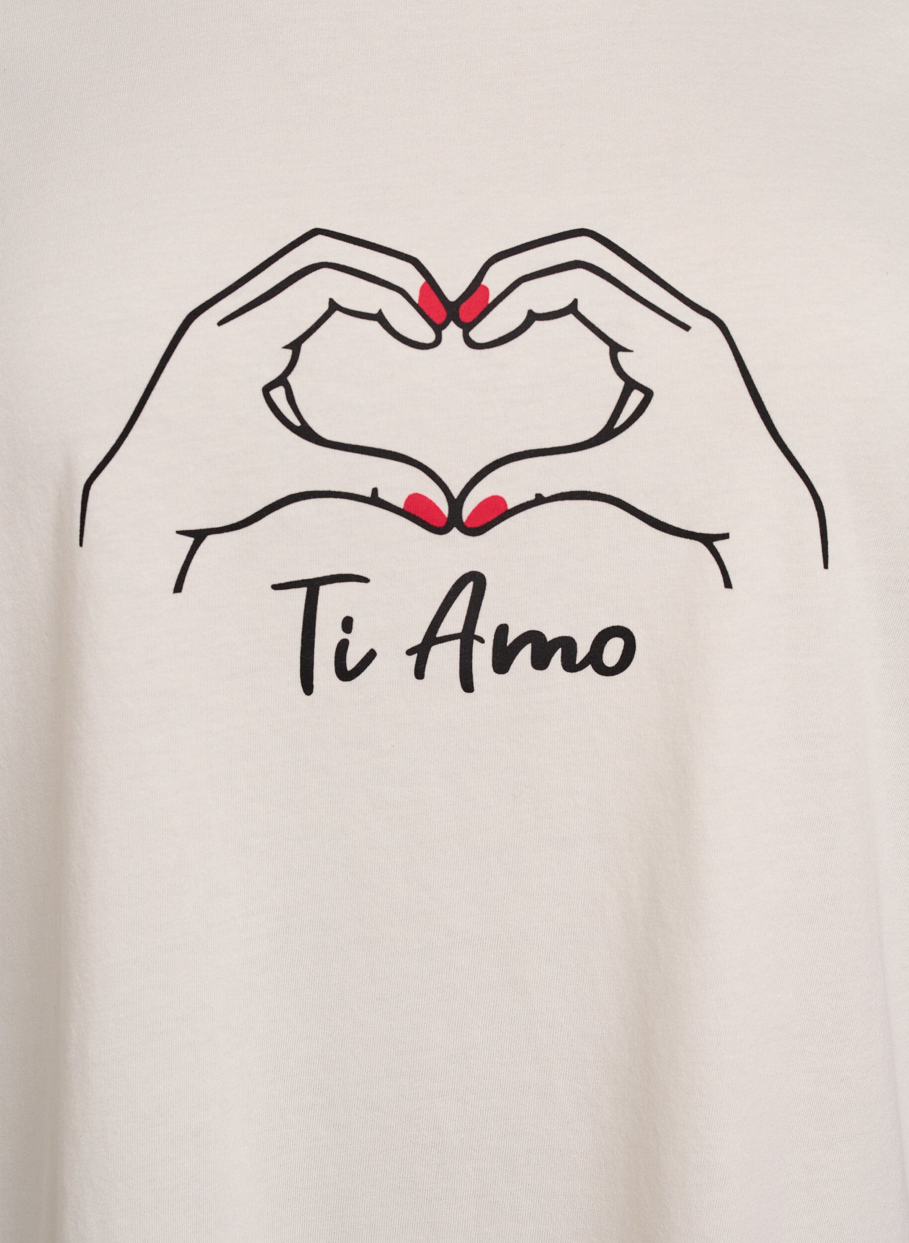 ZizziT-shirt med tryck, Vit, Packshot image number 2