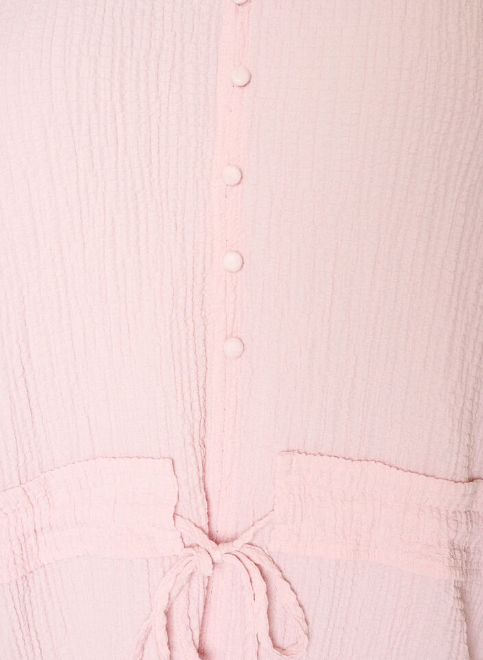 Blus med struktur och knyt i midjan, Rosa, Packshot image number 2