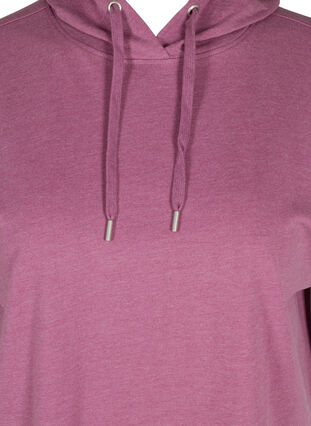 Lång sweatshirt med korta ärmar, Grape Nectar Melange, Packshot image number 2