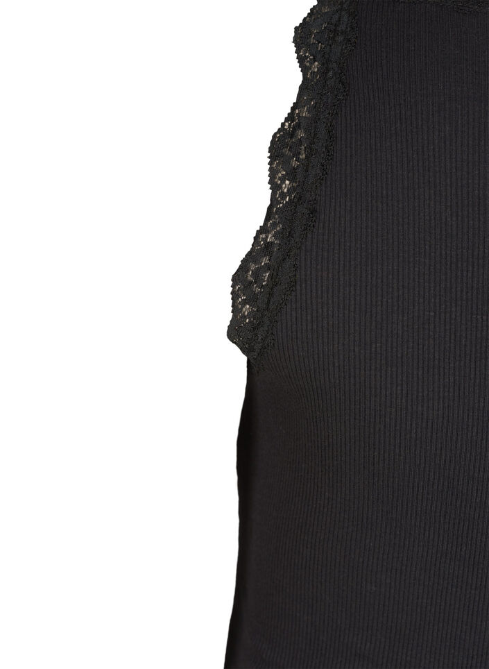 Topp med spetskant, Svart, Packshot image number 3