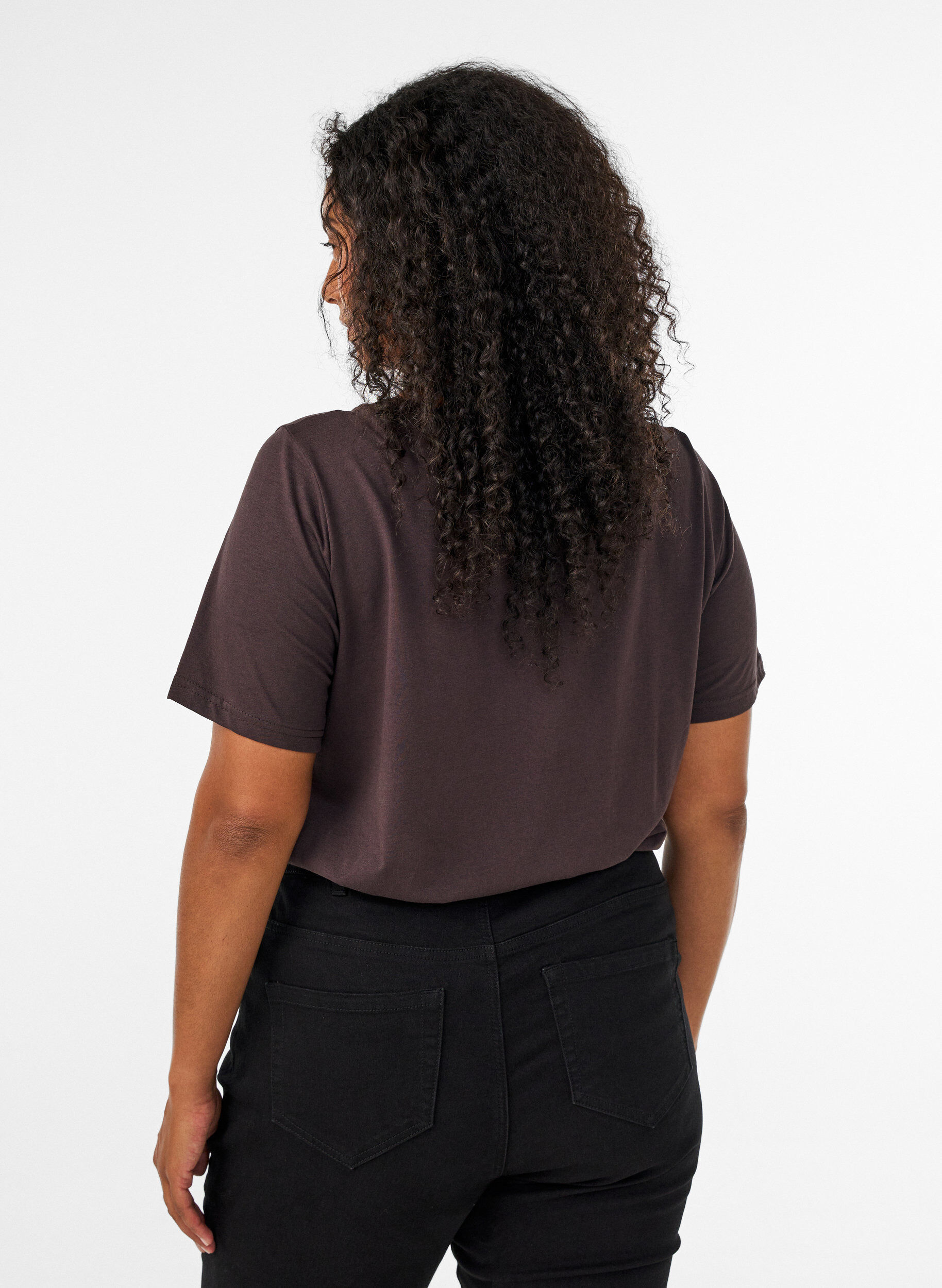 ZizziT-shirt med tryck, Brun, Model image number 2