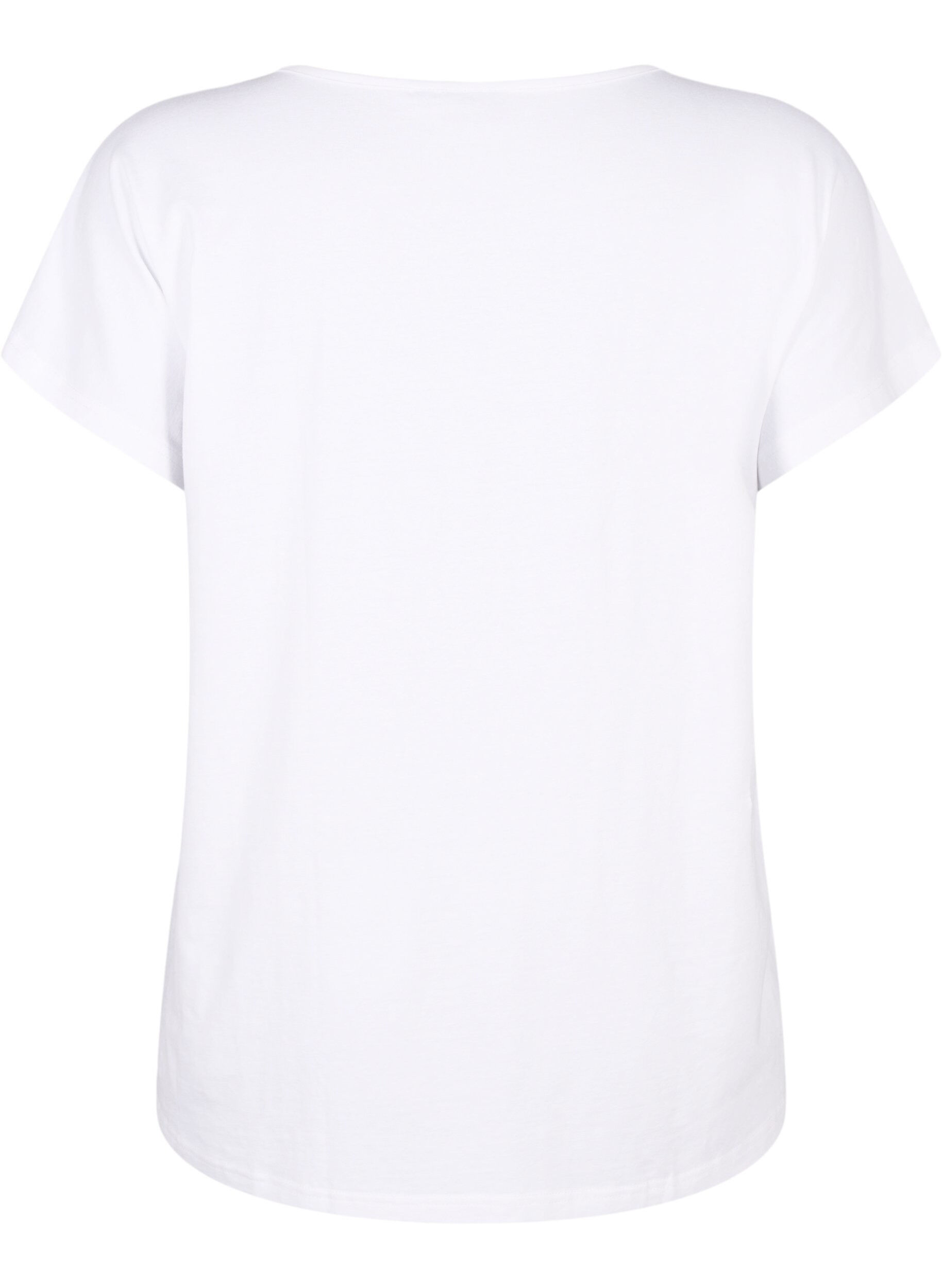 Zizzi T-shirt med v-ringning och br&ouml;stficka, Bright White, Packshot image number 1
