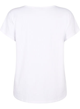 T-shirt med v-ringning och bröstficka, Bright White, Packshot image number 1